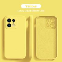 Dėklas Xiaomi 13, kvadratinis skysto silikono, su fotoaparato objektyvo apsauga, telefono dėklai Xiaomi Mi 13T 13T Pro Mi13 Pro Ultra, minkštas dangtelis For Xiaomi 13 geltona