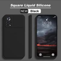 „Poco M4 M 4 Pro Pocom4 Pro Case“ kvadratinis skystas silikoninis telefono dangtelis skirtas „Xiaomi Poco M4 Pro 4g 5g Poco M 4 Pro Pocom4 Pro“ Poco M4 Pro 4G juoda