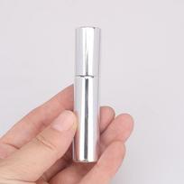 10 ml nešiojamasis UV stiklo pripildomas kvepalų buteliukas su aliuminio purškimo buteliukais, mėginių tuščios talpyklos sidabras