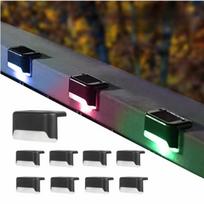 4000LM LED saulės denio šviestuvai lauko saulės tako sodo šviestuvas vandeniui atsparios saulės laiptų lempos dekoracija terasai, laiptams, tvorai, kiemui colored light-1pcs