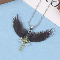Automobilio galinio vaizdo veidrodis pakabinamas ornamentas Eagle Jesus Cross Automobilinis pakabukas Automobilio vidaus apdaila Ornamentas Automobilių priedai one size gray