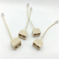 RJ11 telefono adapteris: 1 vyriškas į 2 moteriškus skirstytuvas šakinių linijų priedams 088; Junction Box