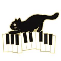 Emalio smeigtukai Mielos katės sagės Muzikos pianino katės Dekoracija krepšiui, apykaklei Ženkliukas Atlapo sagės Animacinių filmukų gyvūnų papuošalai Dovana vaikams, draugams