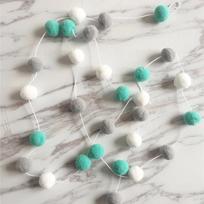 Wool Balls Handmade Bedroom Decoration Wall Home Decor Ornament Hanging Nursey Pompom Garland Decoration Children Room Kids 2M