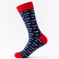 Madingos spalvingos vyriškos medvilninės kojinės: Vidutinio ir aukšto aulo, didelio dydžio kasdienio dizaino EU size: 39-46 blue