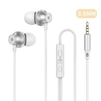 9D HIFI Galingas Žemų Dažnių Metalinės Laidines Ausinės Skaitmeninis Type-C/3.5mm AUX Su Mikrofonu Įdedamos Ausinės Sportui Muzikai Laisvų Rankų Įranga iPhone 15/16 Samsung Android 3.5MM AUX White
