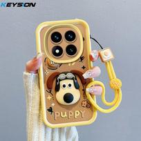 KEYSION Atsparus smūgiams dėklas Xiaomi POCO X7 telefonui su dirželiu, minkšto silikono, miela 3D animacinio personažo lėlė, telefono galinis dangtelis POCO X7 5G telefonui for POCO X7