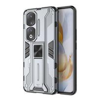 Dėklas Honor 90 Pro, atsparus smūgiams, šarvuotas, su magnetiniu laikikliu, telefono dėklas Xonor Honer Honar 90Pro Honor90 Honor90Pro 5G, galinis dangtelis For Honor 90 pilka spalva
