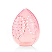 Skaidrus kosmetikos kempinėlių laikymo dėklas Beauty Blender laikiklis Kelioninis nešiojamas kiaušinio lukšto konteineris kosmetikos kempinėlėms rožinė