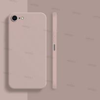 iPhone SE 2020 dėklas iPhone 7 8 SE 2020 2022 dangtelis Originalus smūgiams atsparus skysto silikono telefono galinis dangtelis iPhone SE 2020 For iPhone SE (2022) rožinė