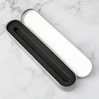 17X2Cm Juodos spalvos metalinė dėžutė rašikliui Aukštos kokybės apsauginė dėžutė plunksnakočiui, pieštukams, kanceliarinėms prekėms, dovana, biuro, mokyklos reikmenys sidabras