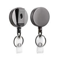 Heavy Duty Retractable Metal Wire Keychain Pull Badge Reel ID Lanyard Name Tag Card Badge Holder Reel Key Ring Outdoor Tool juoda