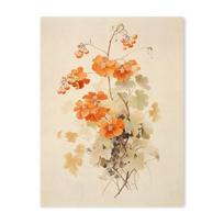Vintažiniai gėlių augalų sienos meno spaudiniai plakatai drobės tapyba skandinaviškos gėlės modernus Nordic svetainės estetika namų dekoras 21cm×30cm NoFrame