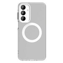 For Samsung M55 Case Cover Samsung Galaxy M55 CapasTransparent Annular Magnetic Matte Clear Wireless Charging Fundas Samsung M55 For Samsung M55 balta