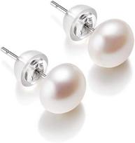 Natūralūs gėlavandenių perlų auskarai Studs Tikras 925 svarų sterlingų sidabro auskaras Augintas baltas perlas Moterims Auskarų papuošalai 6-7mm