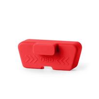 Universal Silicone Car OBD Cover Lock Waterproof Lid OBD Protector Sleeve raudona