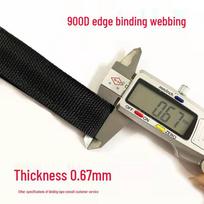 Black Thickened Polyester Herringbone Webbing Tape for Bags and Straps black