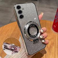 Prabangus magnetinio siurbimo stovas telefono dėklas Samsung Galaxy M55 M54 M53 M52 M51 M34 M33 A750 73 72 4G 5G 71 70 55 54 53 52 35 34 Samsung Galaxy A52&Case & Holder sidabras