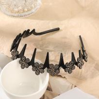 1PCS Wave Headband Female Bangs Broken Hairpin Lazy Braided Headband Simple Fairy All-match Air Non-slip Hairpin Butterfly Headband Flowers pilka
