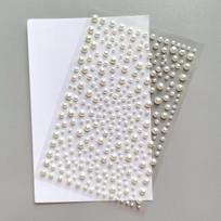 1 pakuotė 3D lipnios ABS imitacijos perlo karoliukų lipdukai Balti dekoratyviniai perliukai „pasidaryk pats“ rankdarbiams, telefono dėklams, dovanų pakavimui white