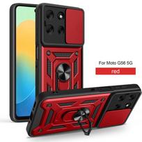 Dėklas Motorola Moto G56 5G su magnetiniu žiediniu stovu Laikiklis Šarvuotas galinis dangtelis Moto G56 G 56 MotoG56 Fotoaparato objektyvo apsauga Funda For Moto G56 raudona