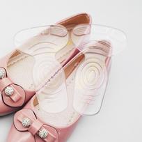 Transparent Non-Slip T-Shaped Silicone Heel Pads & Anti-Friction Insoles beige