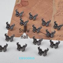 Sidabruotas 3D drugelių karoliukų apyrankės DIY metalinis tarpiklis 14x18MM sidabras