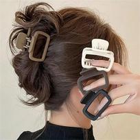 4PCS Medium Frosted Grab Clip Premium Geometric Hairpin Female Back of Head Clip Hairpin Headgear Hair Accessories black