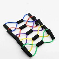 Figure-Eight Resistance Band for Yoga, Pilates, Chest Expansion, Leg Slimming, and Fitness Training. mėlyna spalva