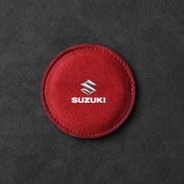 Car Cup Holder Pad PU Leather Slot Non-slip Coaster Mat Emblem For Suzuki GSR GSR750 GSR600 SV 650 Swift Jimny Grand Vitara Samurai Spacia Liana 1Pcs raudona