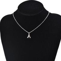 Sidabro spalvos A-Z Anglų abėcėlės raidžių pakabukai Karoliai Moterims Metaliniai papuošalai Paprasta grandinėlė su inicialu Choker Collares