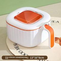 Seasoning Box Set, 4-in-one Salt Shaker, Household Kitchen Seasoning Box with Lid balta/oranžinė