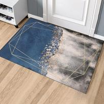 Geometrinis abstraktus virtuvės kilimėlis, minkštas sutirštintas virtuvės grindų kilimėlis, atsparus vandeniui, neslidus, alyvai atsparus grindų kilimėlis 40*60cm mėlyna