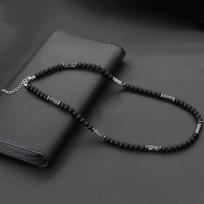 Exquisite Grade A 6mm Onyx Stone Necklace Men Handmade Natural Tiger Eyes Howlite Beads Neck Meditation Healing Homme Jewelry