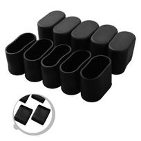 Ovaliniai dangteliai Kėdės kojos dangtelis Grindų apsaugos Namų reikmenys Black 15x30mm