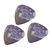 3Pcs Unique Starry Folk Guitar Plectrum Thin Medium and Heavy Pick Durable 1