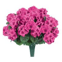1/6/12 vnt. Dirbtinė pelargonijos gėlė su žaliais lapais, realistiška, atspari UV spinduliams, netikra šilkinė gėlė, vidaus, lauko, sodo, kiemo, balkono dekoracija 1pc rožinė raudona spalva