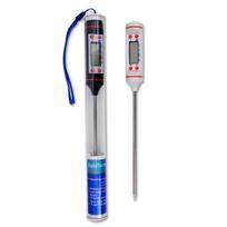 Electronic Food Thermometer LCD Display Kitchen Thermometer Digital Temperature Measuring Tool for Meat /Cooking /BBQ/Milk Black & White 1PC balta