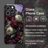 Elegant Floral Vintage Flower Pattern Tempered Glass Phone Case for iPhone 17 16 Pro Max 15 14 13 12 11 Mini XS XR 7 8Plus Cover iPhone 13 mini