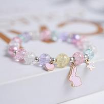 Korean Style Small Whale Popcorn Crystal Beaded Bracelet for Women and Students