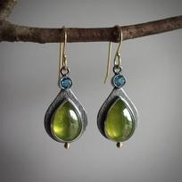 Retro Teardrop Earrings; Fashionable, Personal, And Luxurious Women's Earrings With A High-end Feel. One Size žalia