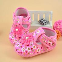 Baby Flower Boots Soft Crib Shoes 11 rožinė