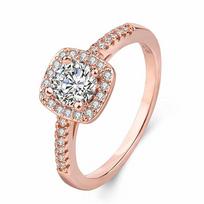 Women's Light Luxury Full Diamond Open Ring - Pang Donglai Sugar Ring Design Size 7 rožinio aukso spalvos