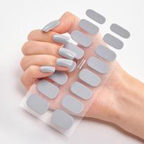 Solid Color 16-Finger UV Gel Nail Stickers - Full-Cover, No-Cure, Waterproof