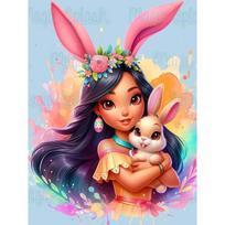 Rabbit Ear Eevee Frozen Anna Elsa Diamond Painting New Full Diamond Cute Girly Style Handmade DIY Diamond Embroidery Material Pack Round 20x30cm