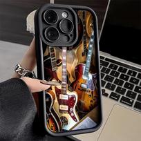 Guitar Retro Rock Music Phone Case for iPhone 16 17 Air 16E 15 Pro Max 14 Plus 13 12 Mini Capa Soft Shell Silicone Funda iPhone17Pro