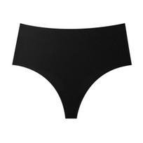 Women High Waisted Seamless Thongs Breathable Tummy Control Solid Color Panties Stretch Ladies Ice Silk Brief Underwear Underpants XL juoda