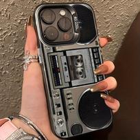 Vintage Cassette Player Style Pattern Phone Case For Iphone 17 Air 16 15 14 13 12 11 Pro Max XR XS MAX 7 8 Plus SE Soft Cases iPhone 12