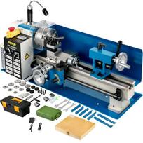 Mini metalo tekinimo staklės, 7 x14  stalinės metalo tekinimo staklės, 550W kintamo greičio 2250 RPM metalo tekinimo staklės, su 3 žandų griebtuvu CNC mini tekinimo staklės, tikslios mini tekinimo staklės