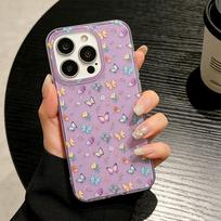 Retro Spring Green Glitter Butterfly iPhone 13/15/16/17 Pro Max Soft Case - Internet Celebrity Hot Seller iPhone 17 Air